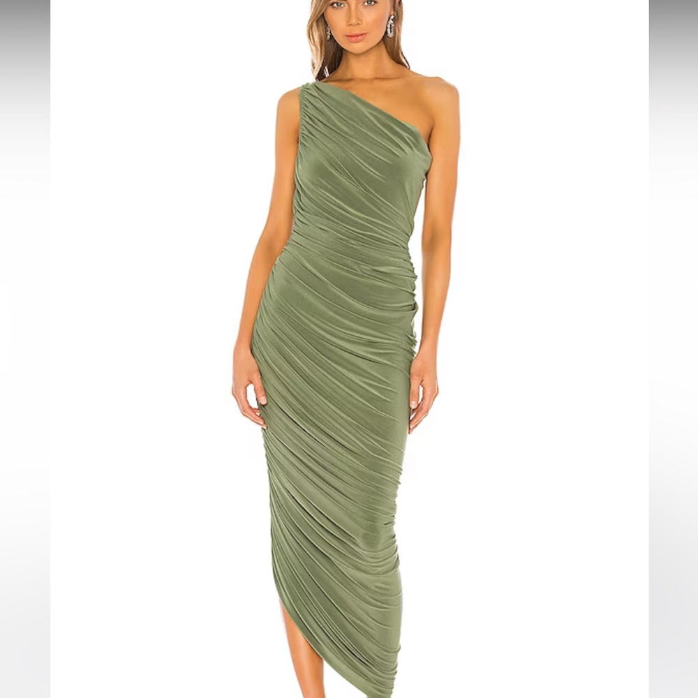 Norma Kamali Diana Gown in Celadon